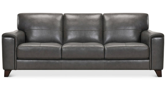 Brayna 88" Classic Leather Sofa (Charcoal)