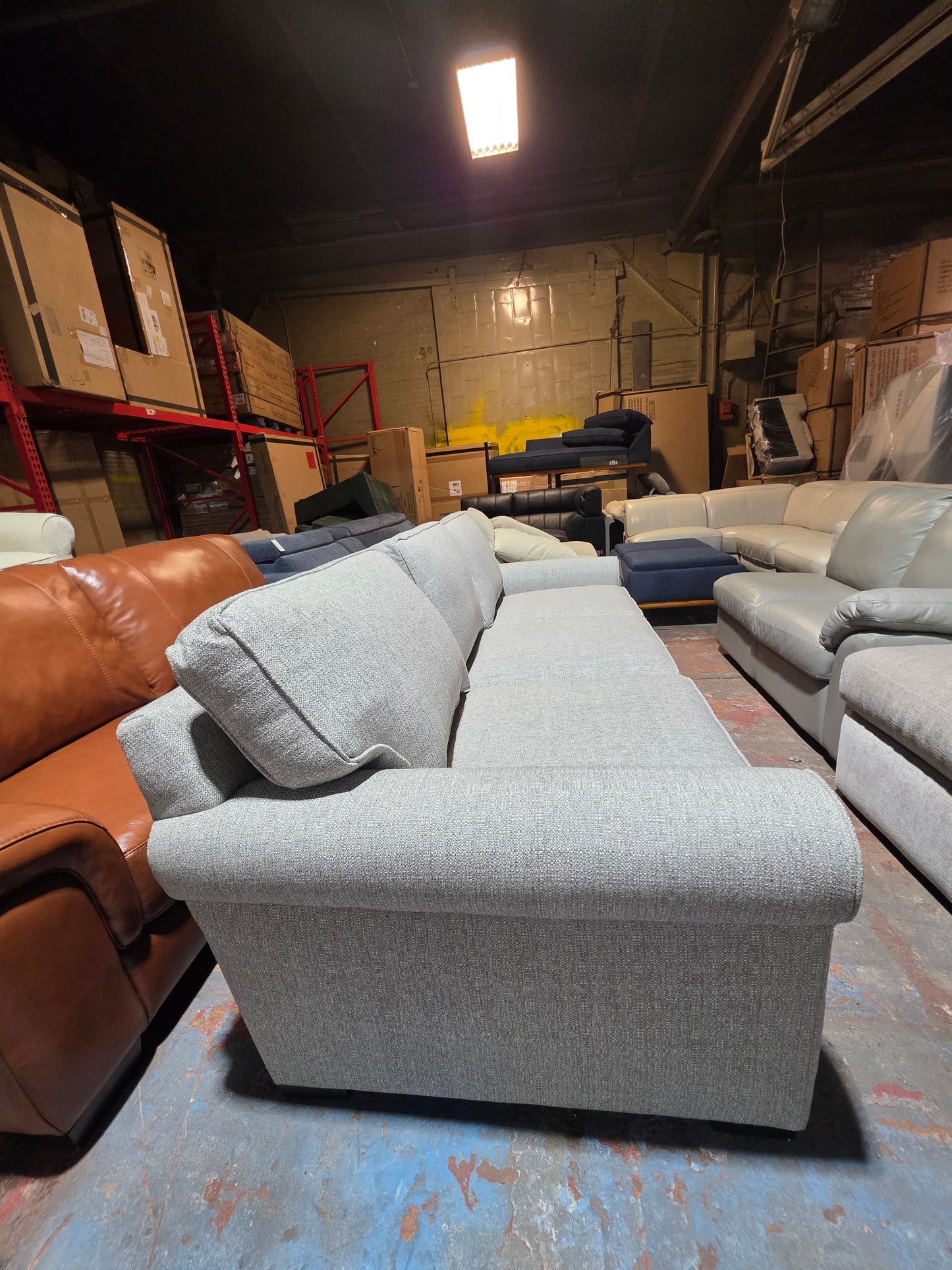 Radley Rollarm Fabric Sofa (Pewter)