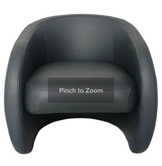 Berry armchair upholstered in Black leather by Bow and Arrow