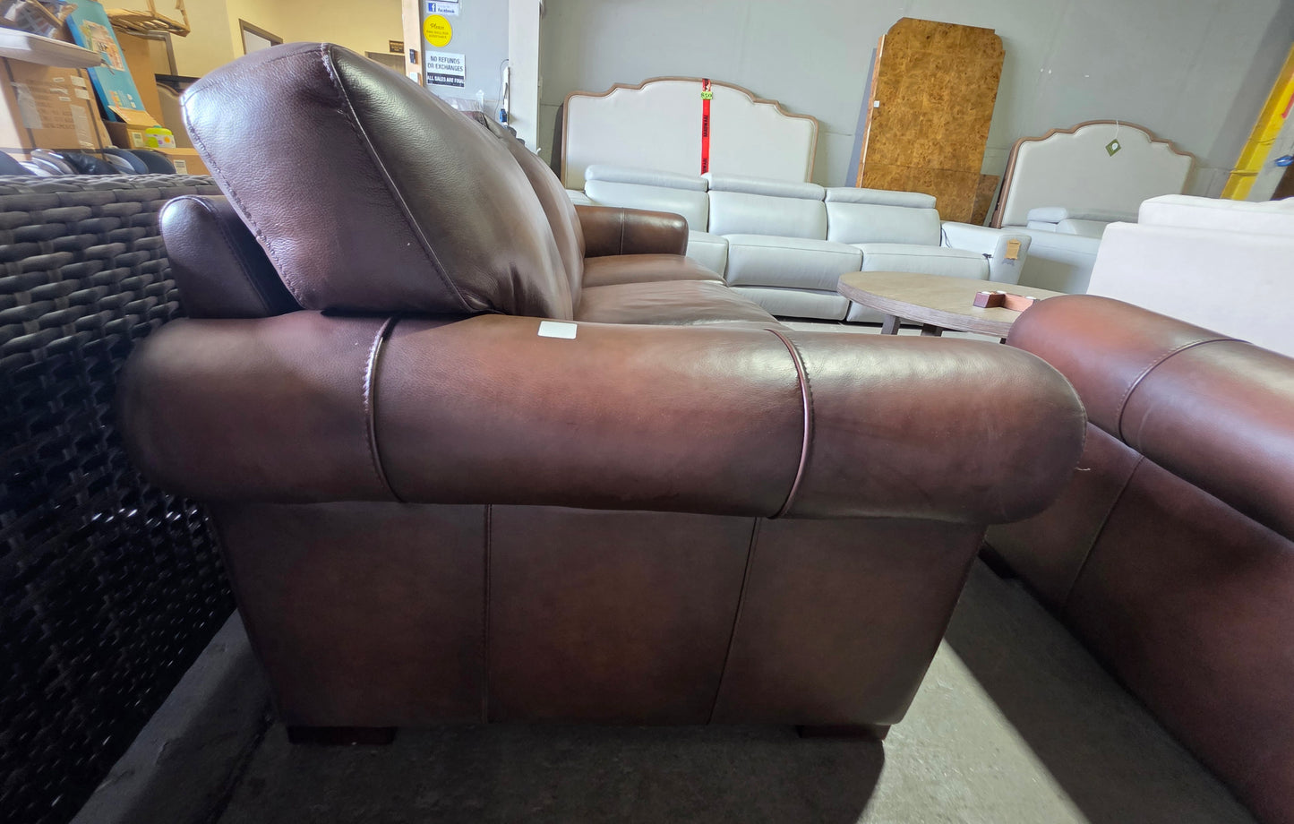 Brookfield 95" Top Grain Leather Sofa Couch