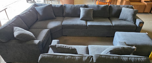 Radley 4-pc Sectional Sofa (Heavenly Naval Blue)
