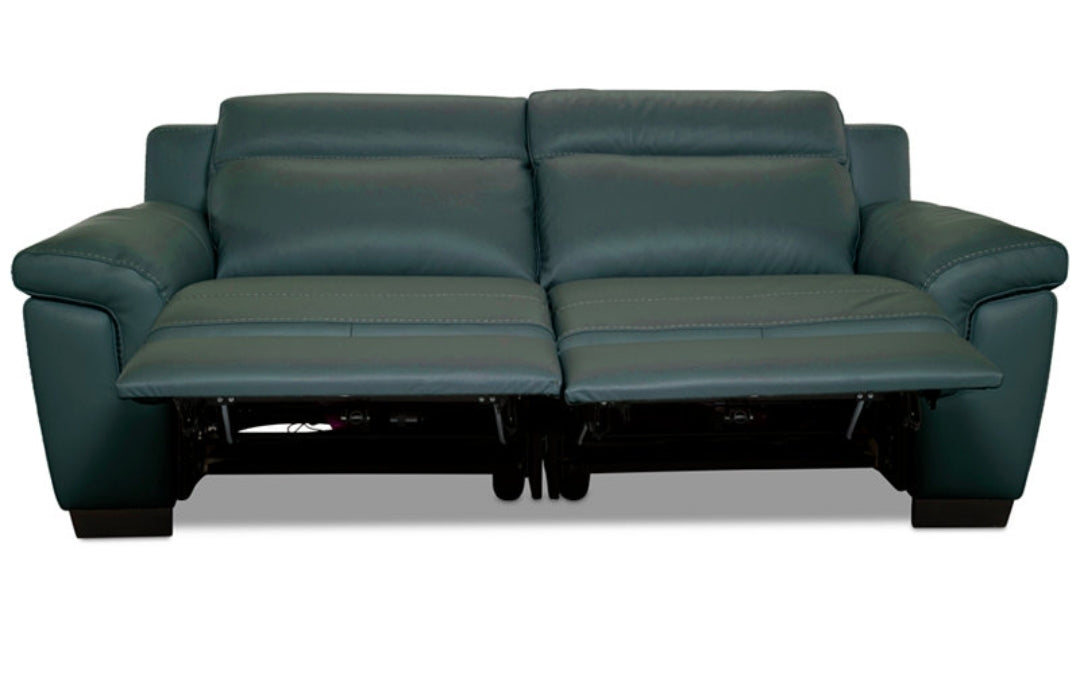 Julius II 2-Pc. Leather Sofa with 2 Power Recliners (Navy)