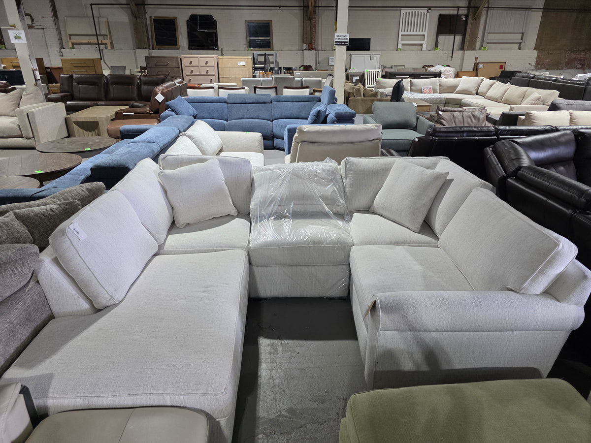 Radley Rollarm Fabric 4-Pc. Sectional (Natural)