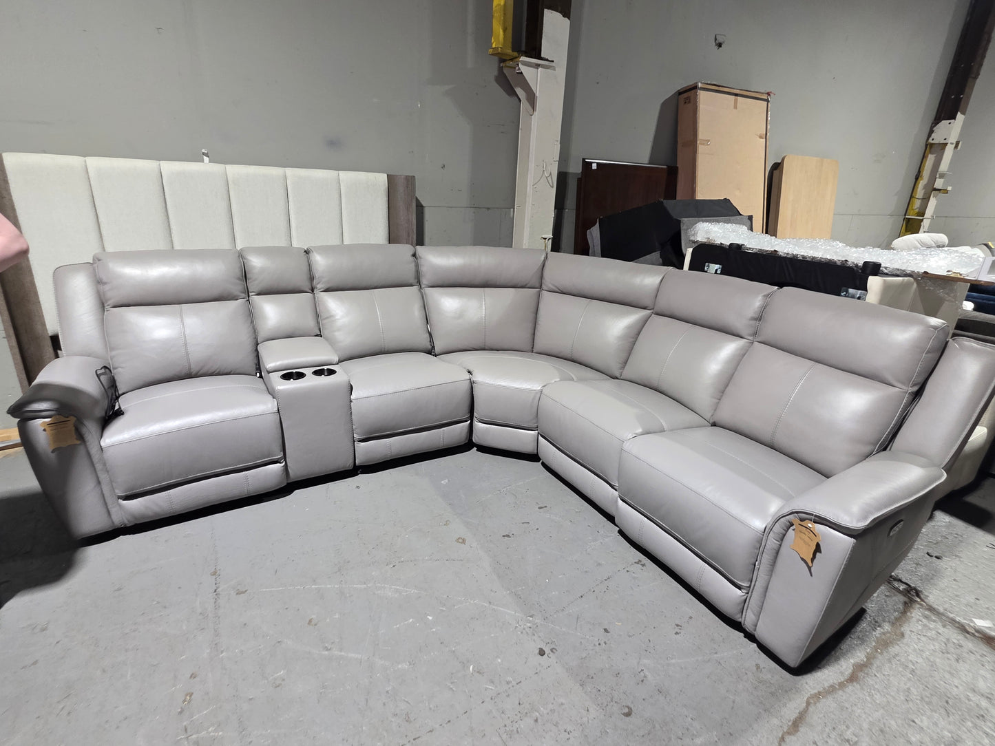 Addyson 6-Pc. Leather Sectional with 3 Zero Gravity Recliners with Power Headrests