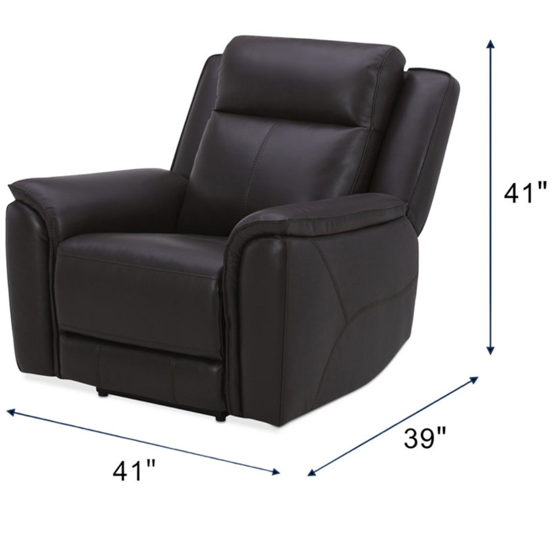 Addyson 41" Zero Gravity Leather Recliner with Power Headrest (Chocolate)