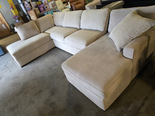 Radley 3pc Fabric Sectional w/ chaise (Heavenly Chrome Beige)