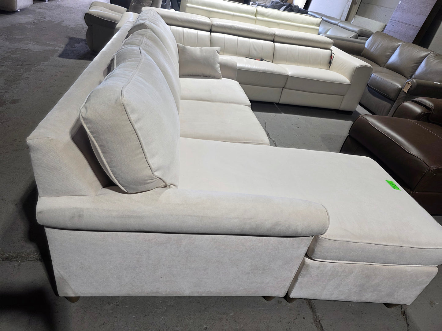 Lidia 82" Fabric 2-Pc. Reversible Chaise Sectional Sofa w/ Storage Ottoman-Gypsy Creme