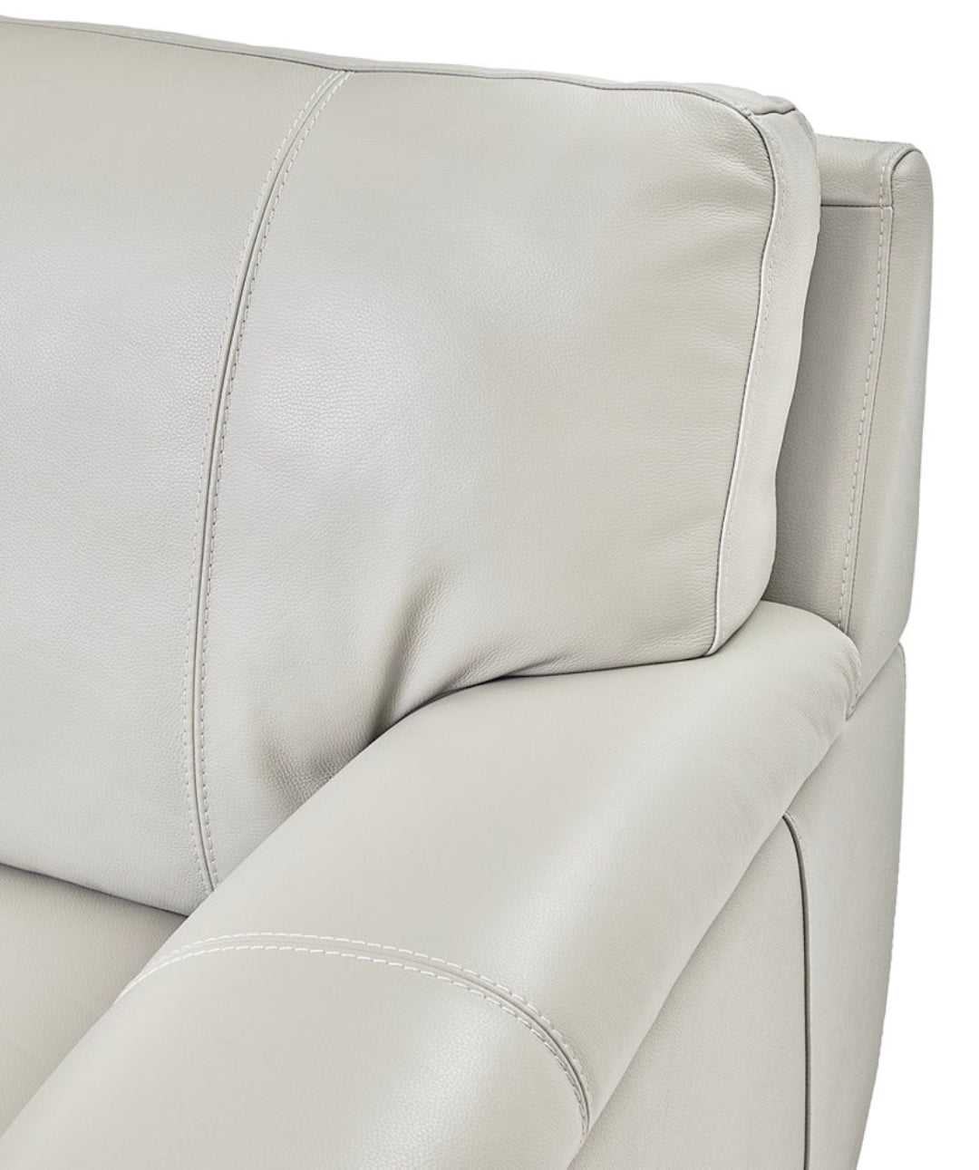 Cobbie Leather 89" Sofa (Feather Grey)