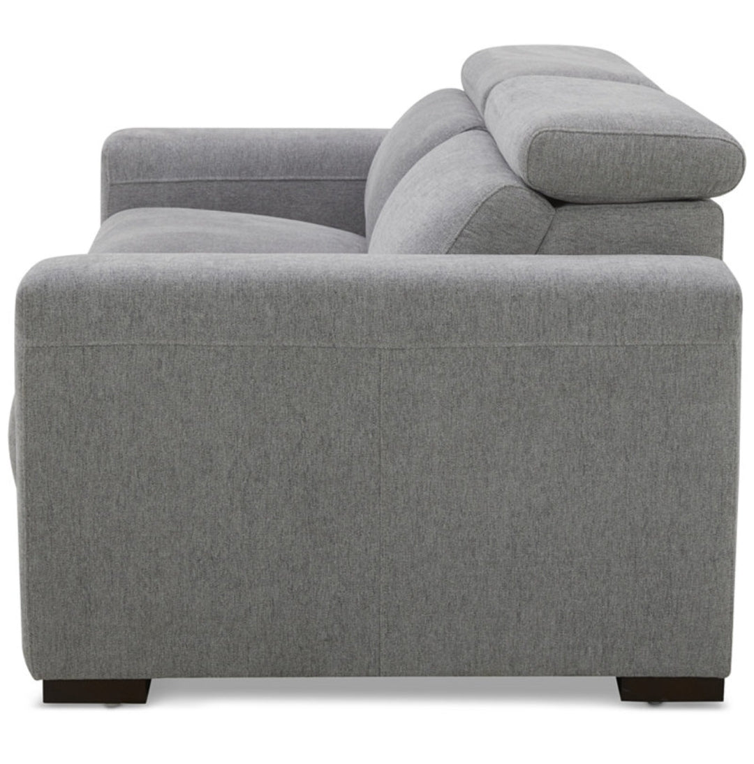 Nevio 2-Pc. Fabric Power Headrest Sectional (Mineral)