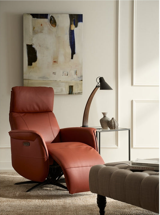 Lennix Leather TV Recliner with Massage (Warm Brown)