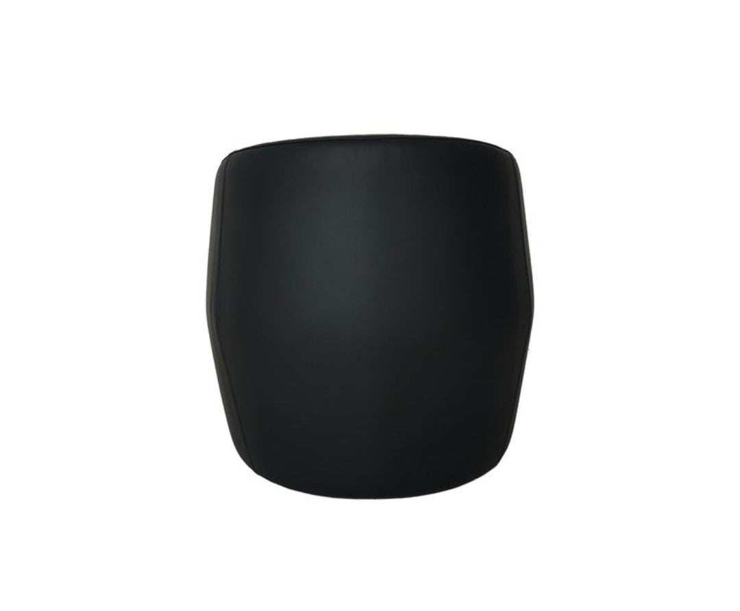Berry armchair upholstered in Black leather by Bow and Arrow