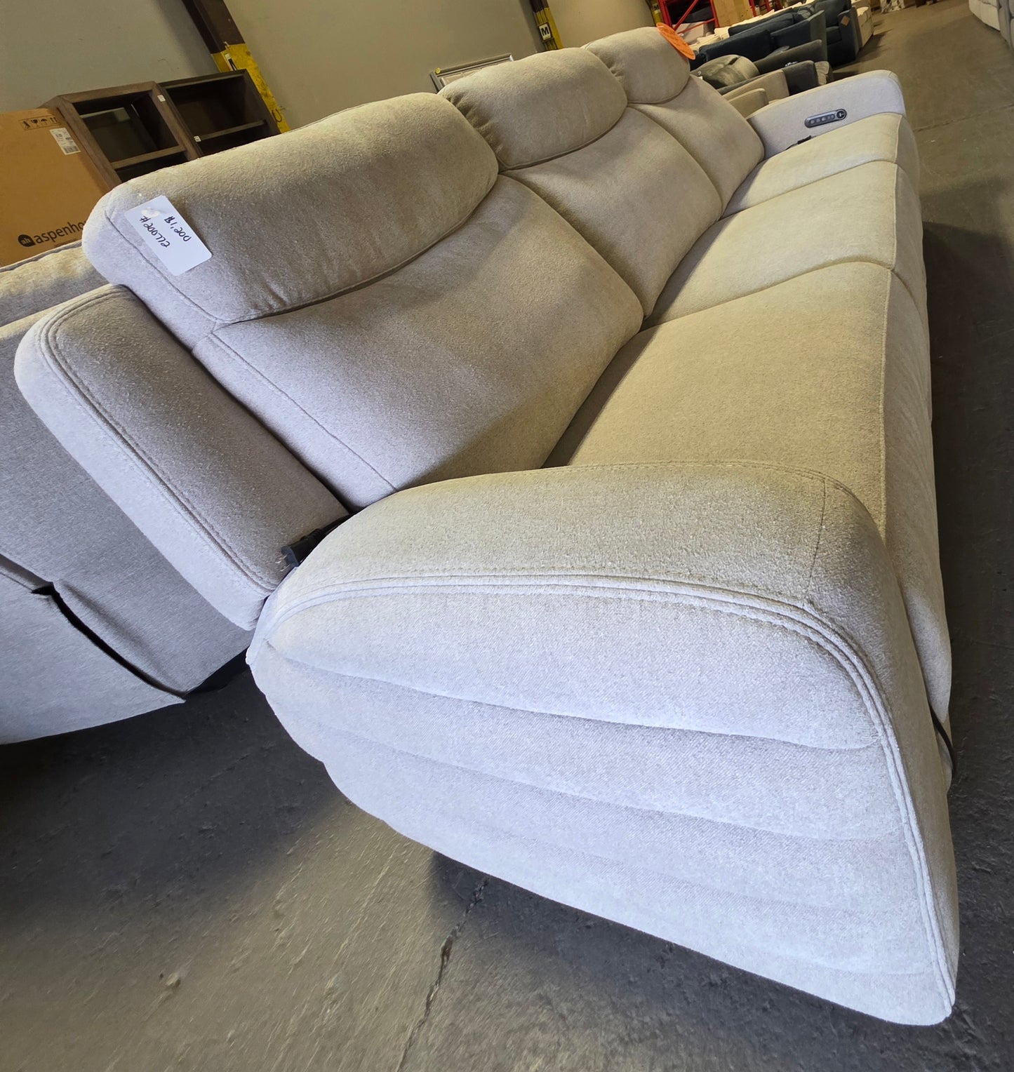Kristyan 3-Pc. Fabric Sofa with Power Motion Chairs (Dove)