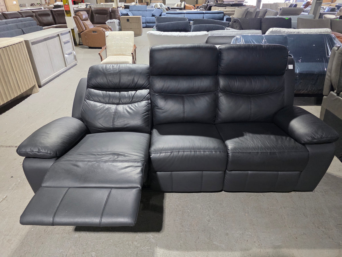White Label Rittman 87" Power Double Reclining Sofa (Black)
