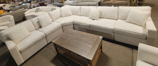Radley 5-Pc Sectional Sofa (Custom fabric-light cream)