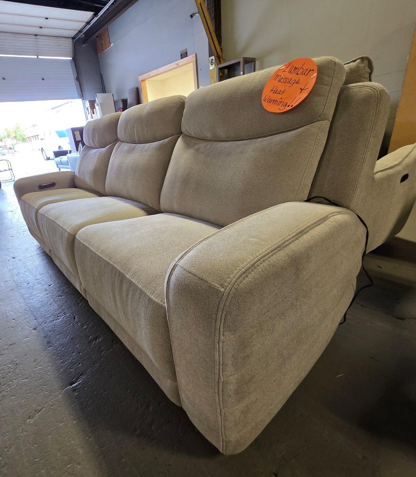 Kristyan 3-Pc. Fabric Sofa with Power Motion Chairs (Dove)