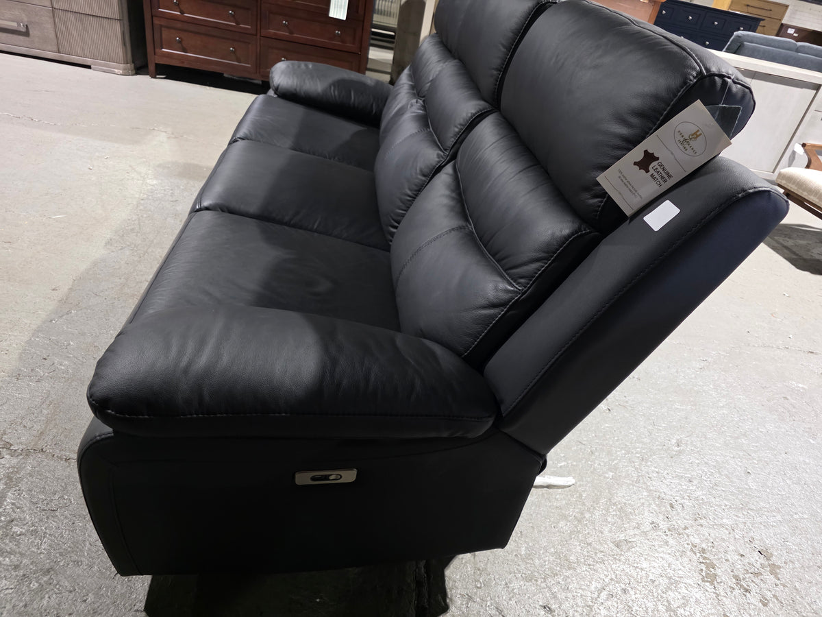 White Label Rittman 87" Power Double Reclining Sofa (Black)
