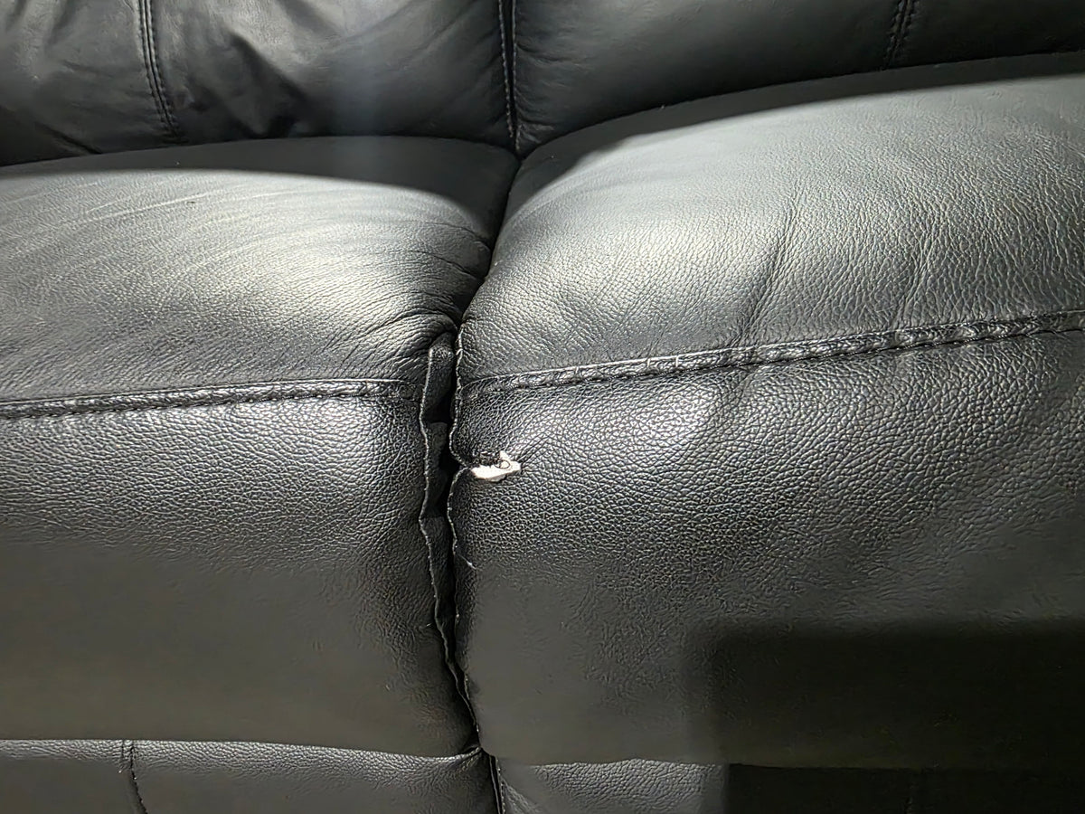 White Label Rittman 87" Power Double Reclining Sofa (Black)