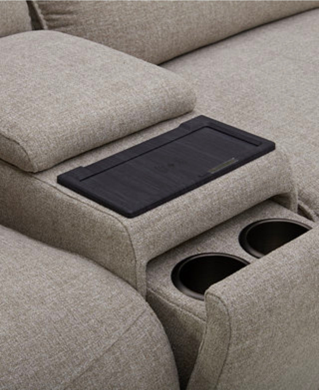 Olper 6-Pc. Fabric Zero Wall Sectional Sofa with Three Power Motion Pieces & Console