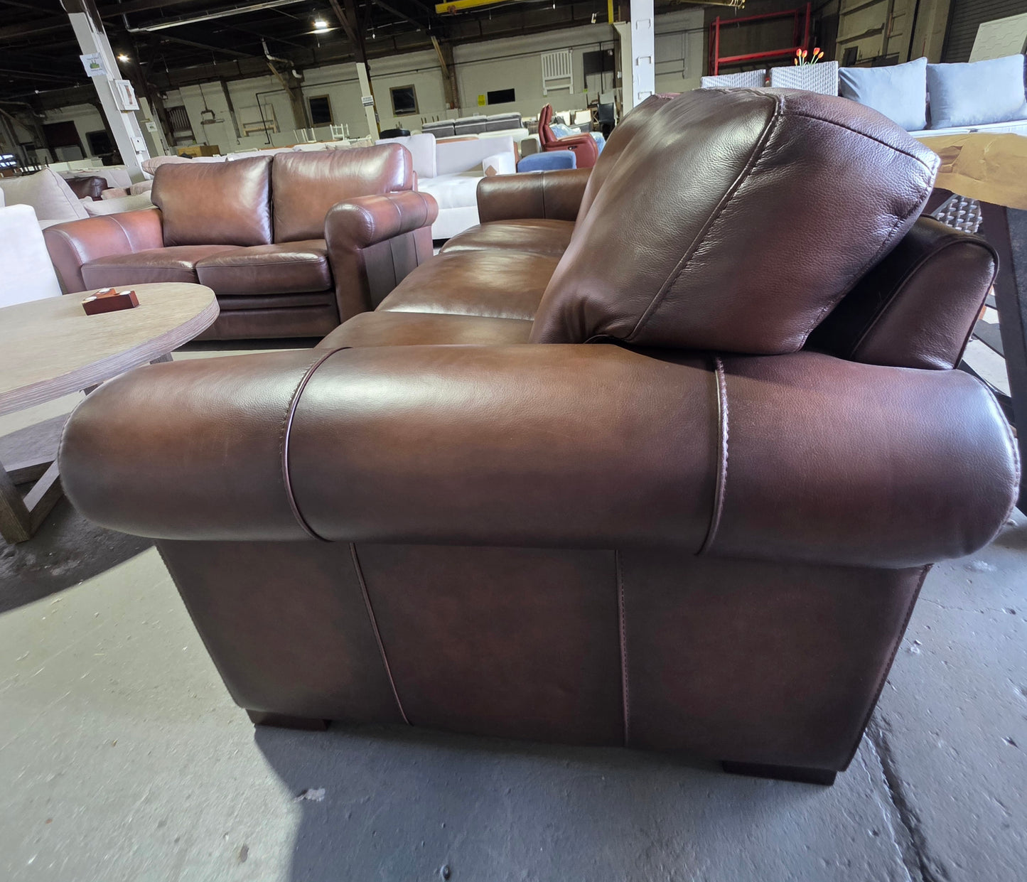 Brookfield 95" Top Grain Leather Sofa Couch