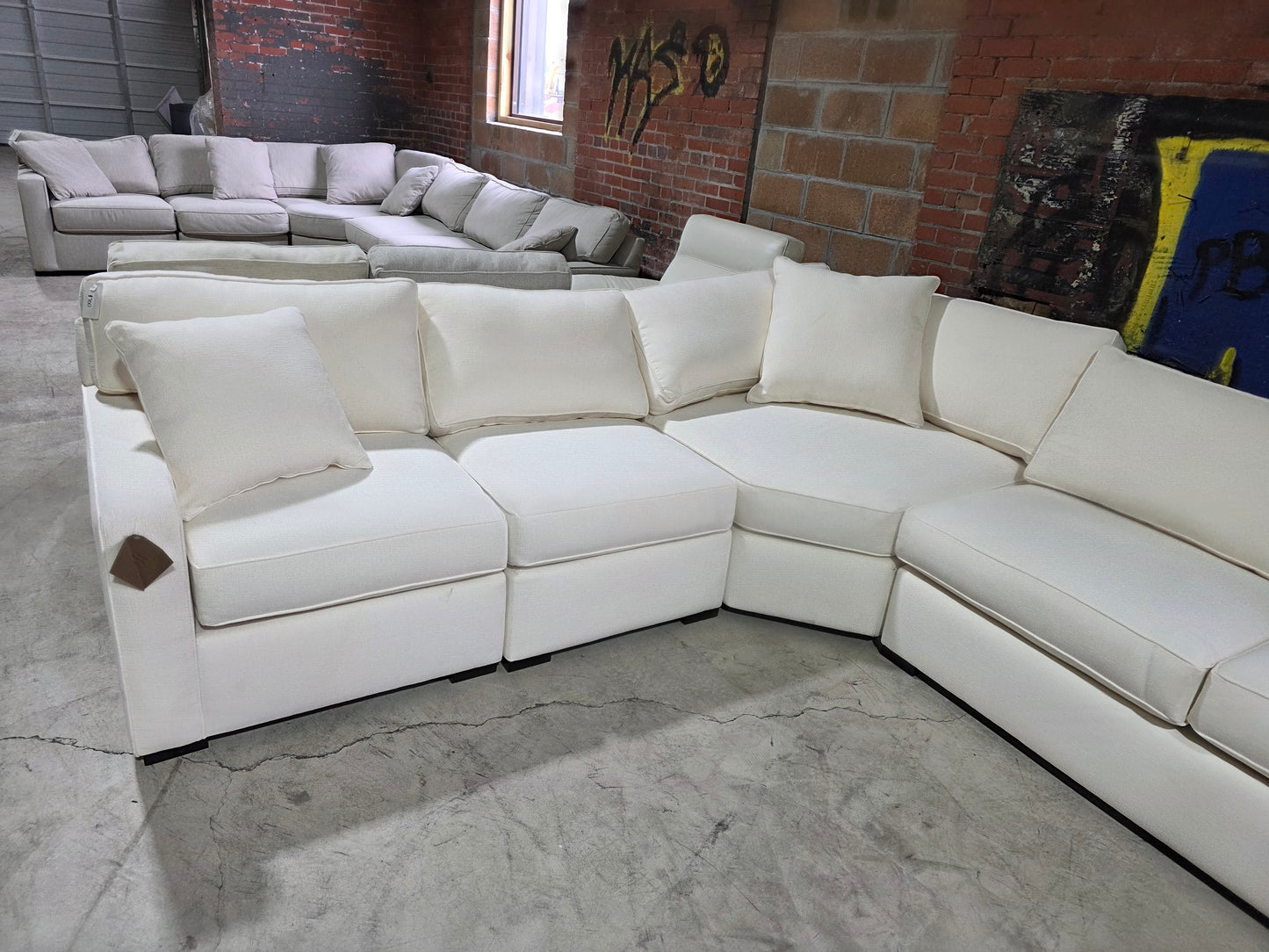 Radley 5-Piece Fabric Chaise Sectional Sofa (Heavenly Oyster White)