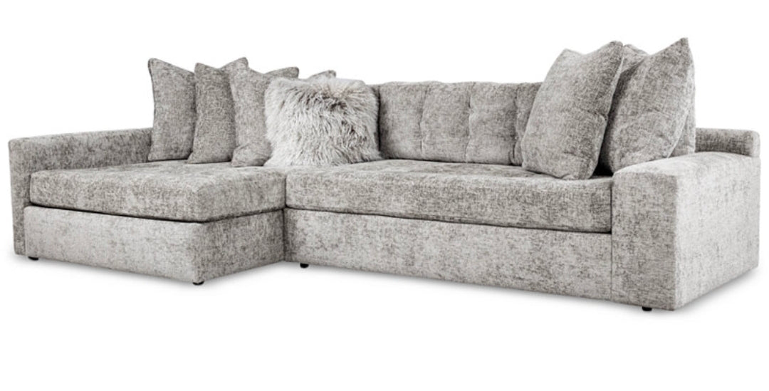 Pherie 131" 2-Pc. Fabric Sectional with Cuddler (Graphite)