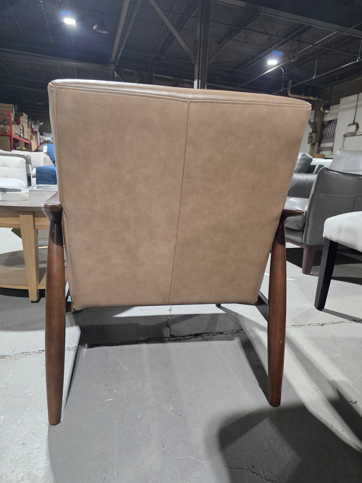 Elif Leather Accent Chair (Sand)