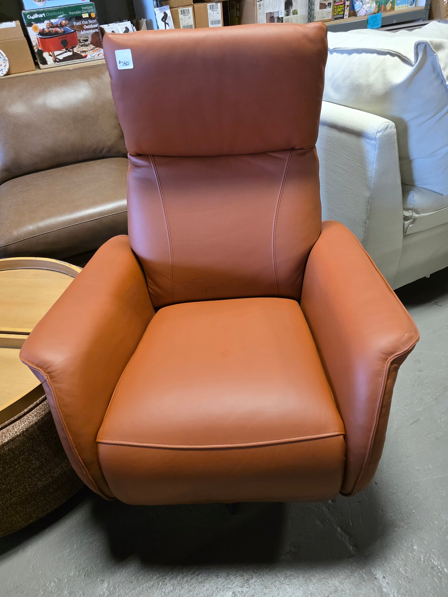 Lennix Leather TV Recliner with Massage (Warm Brown)