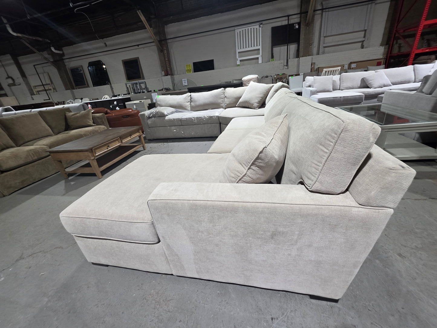 Radley 4-Pc. Fabric Sleeper Sectional (Heavenly Chrome Beige)