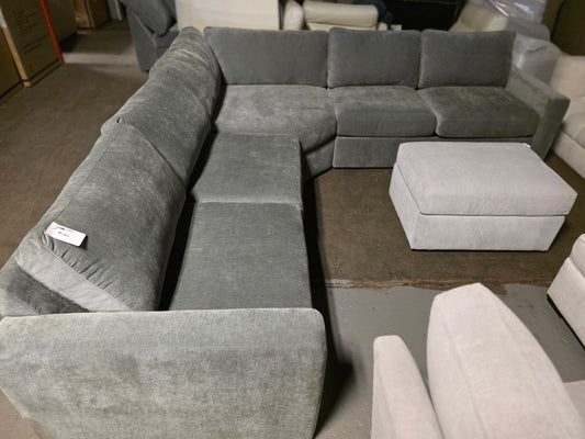 Grey 3-Pc. Fabric Sectional Sofa