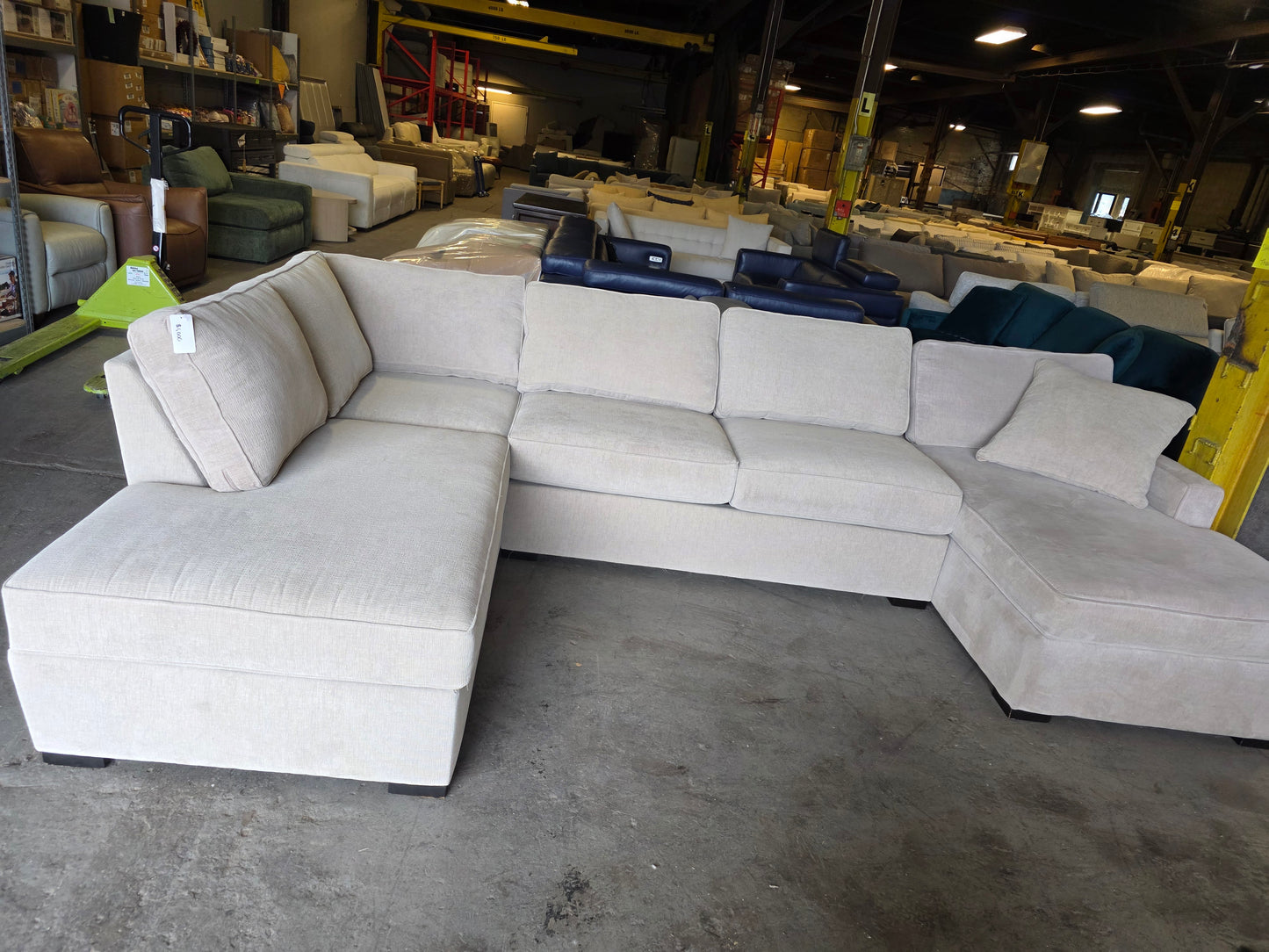 Radley 3pc Fabric Sectional w/ chaise (Heavenly Chrome Beige)