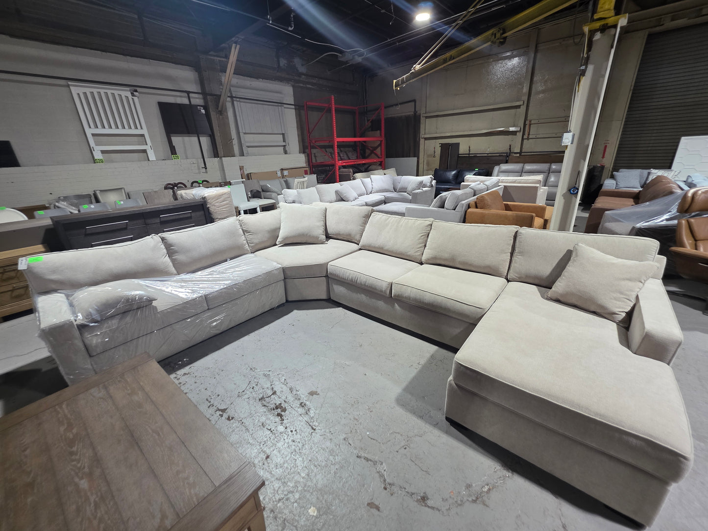 Radley 4-Pc. Fabric Sleeper Sectional (Heavenly Chrome Beige)