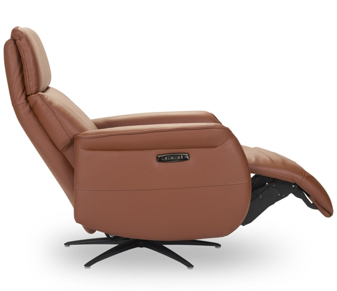 Lennix Leather TV Recliner with Massage (Warm Brown)