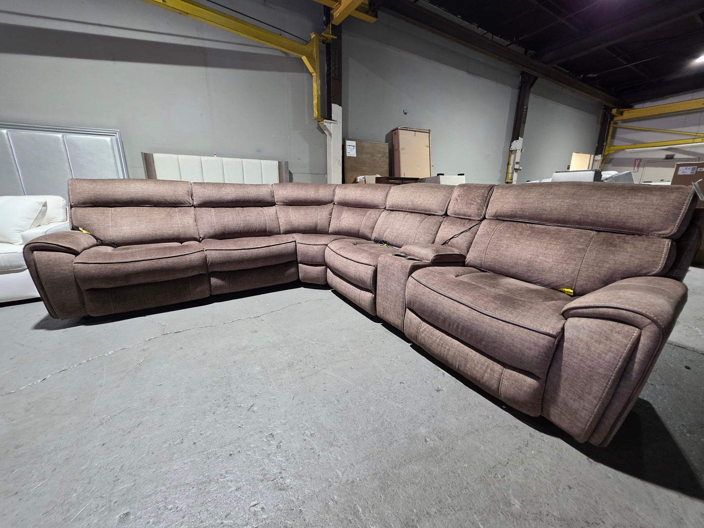 Hutchenson 5-Pc. Fabric Reclining Sectional w/ Console