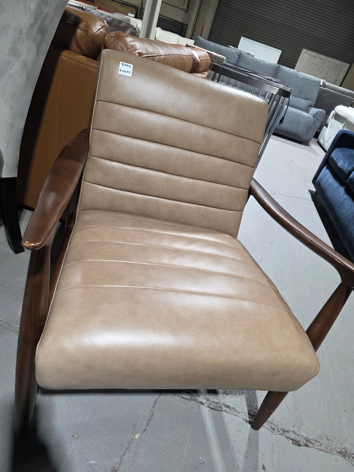 Elif Leather Accent Chair (Sand)