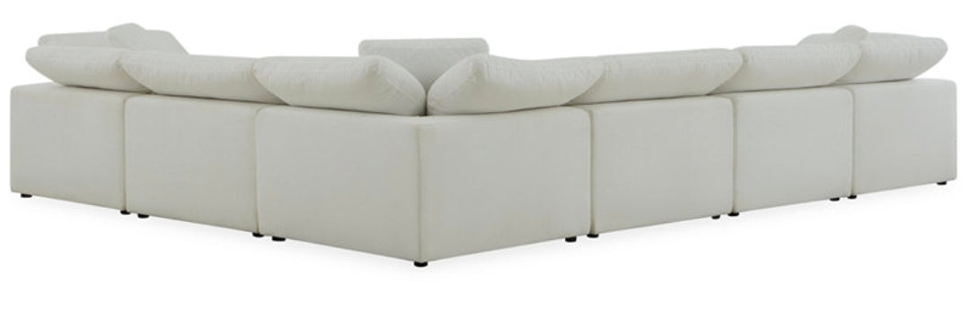 Fog 6-Pc. Fabric L-Sectional Sofa Set (White)