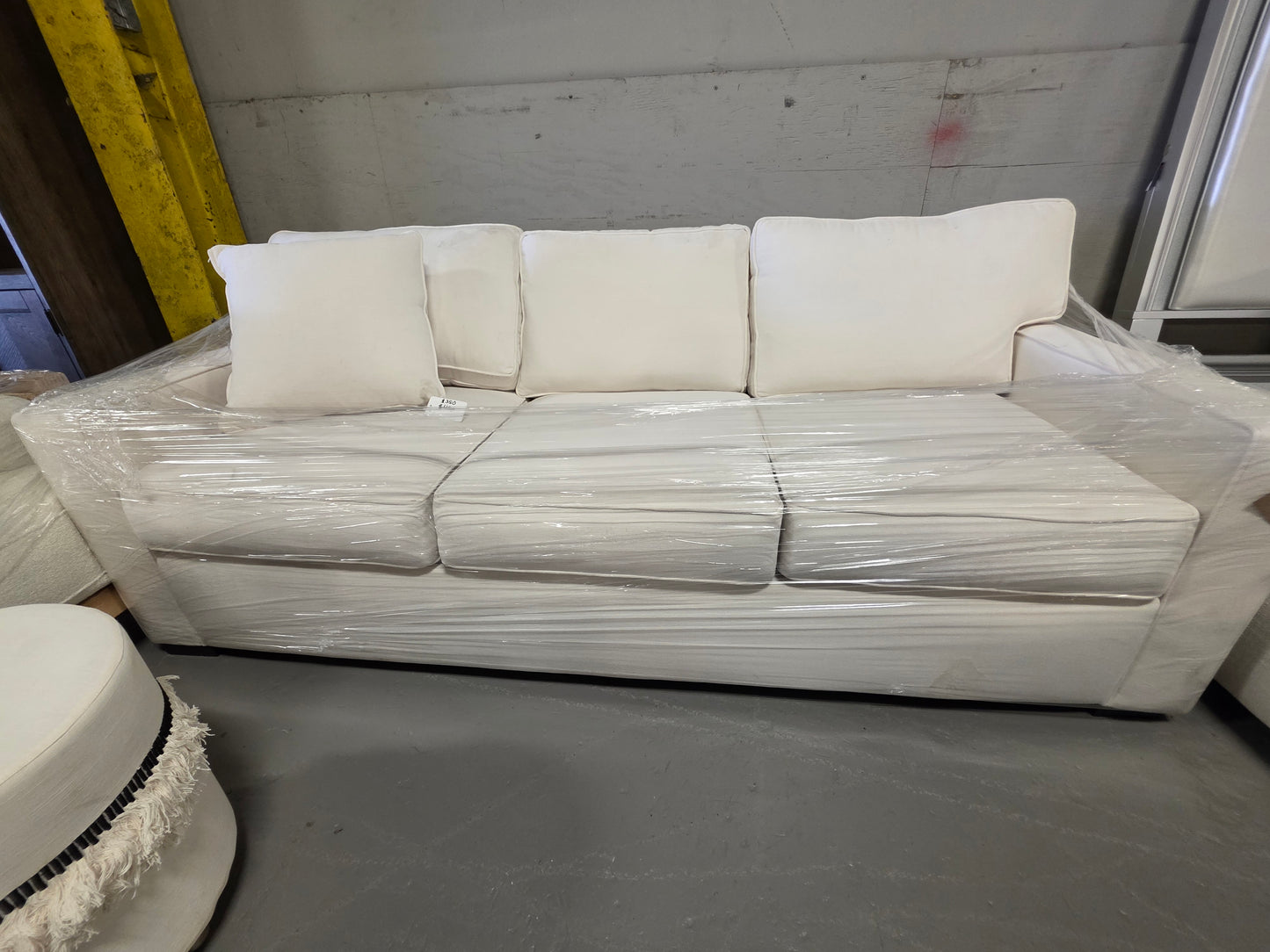 Radley 86" White Fabric Sofa