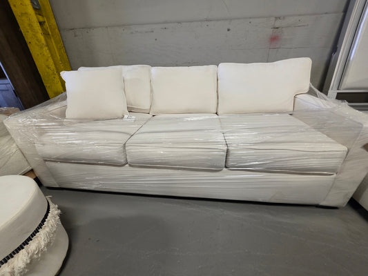 Radley 86" White Fabric Sofa