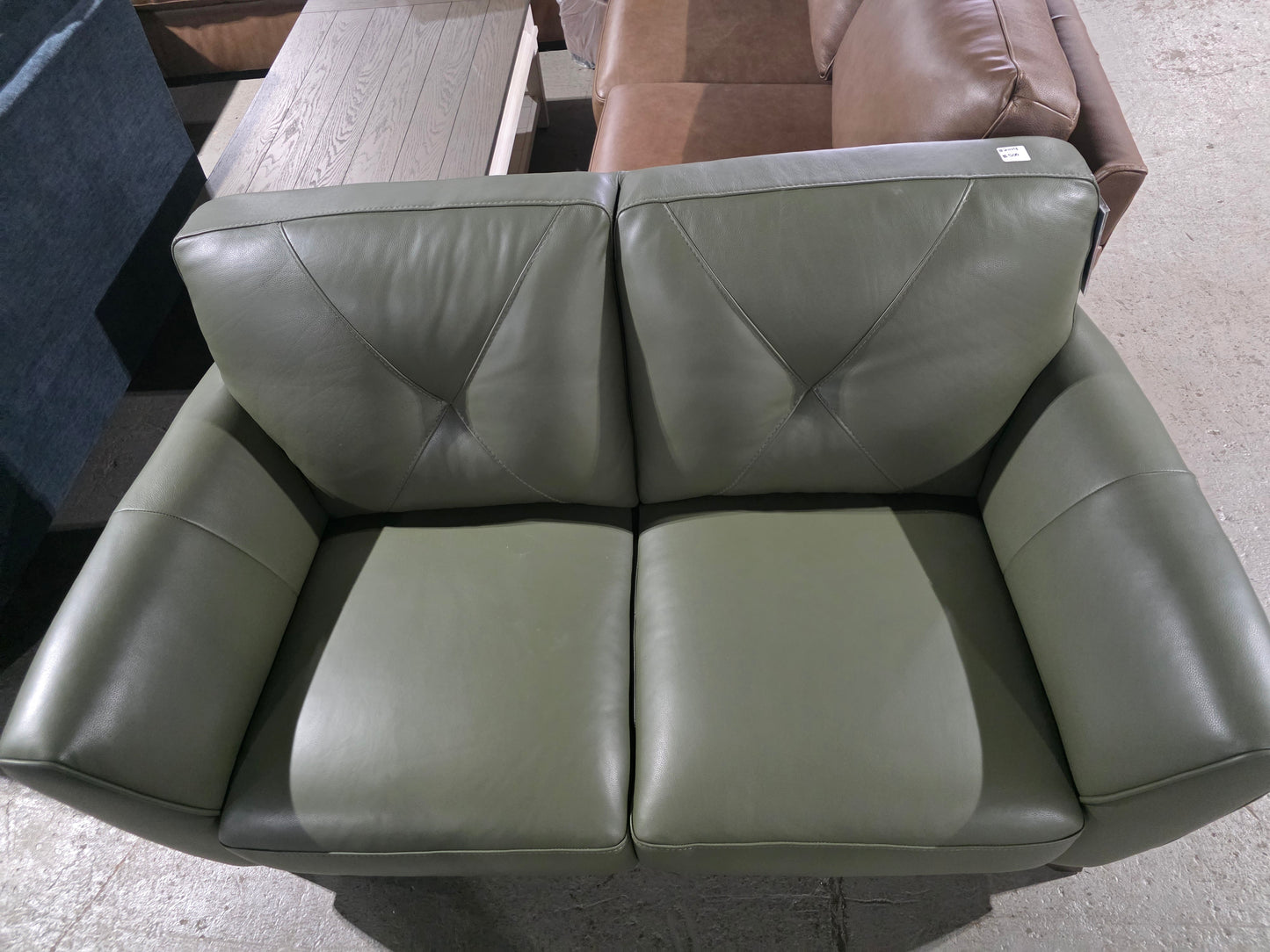 Myia 62" Leather Loveseat (Green)