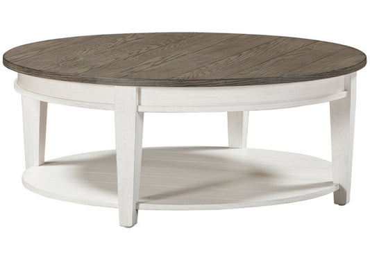 Dawnwood 38" Wood Round Cocktail Table