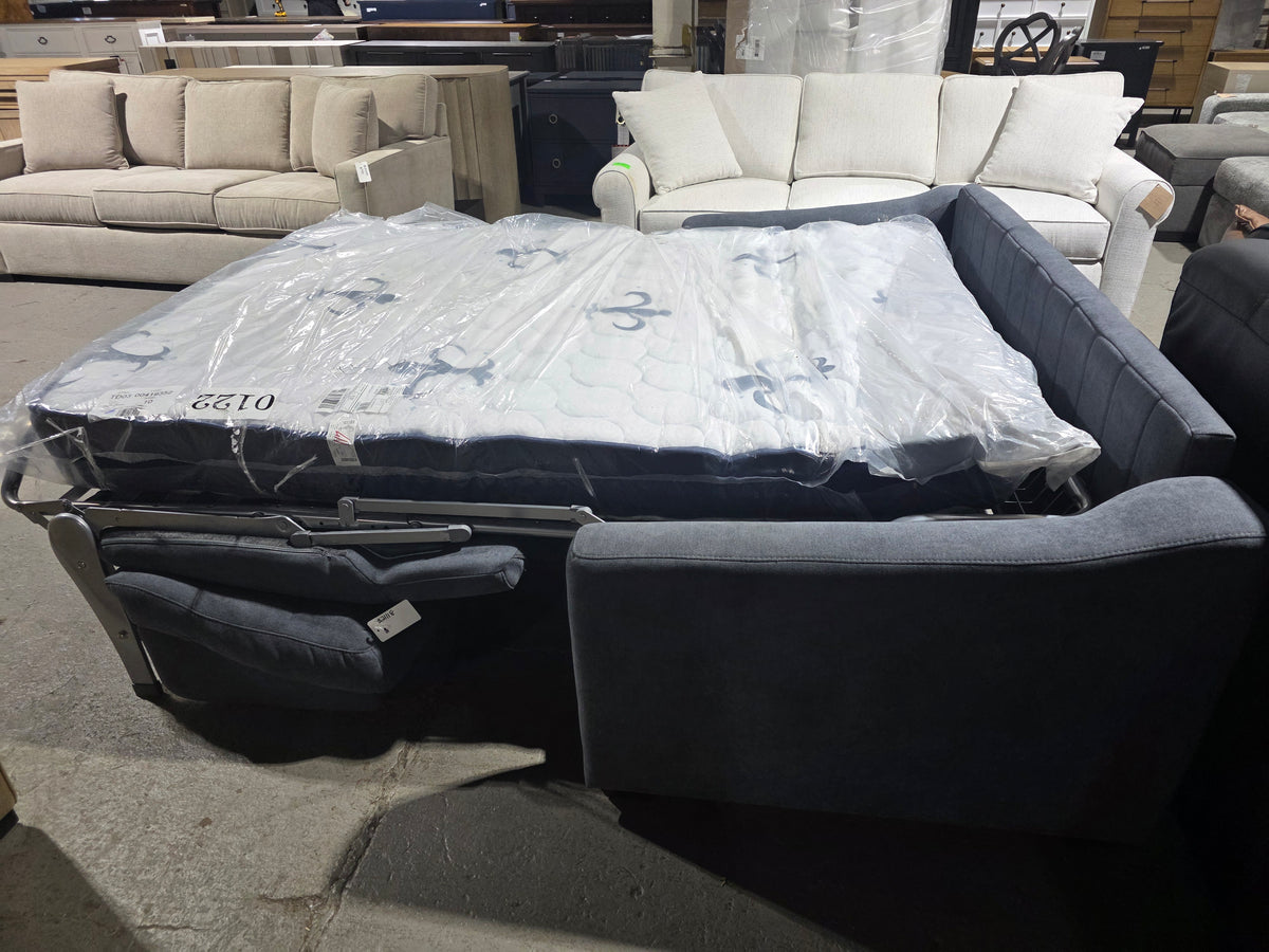 Stearns & Foster 83 in. Queen Sleeper Sofa Bed with 8 in. Hybrid Mattress, Dark Gray