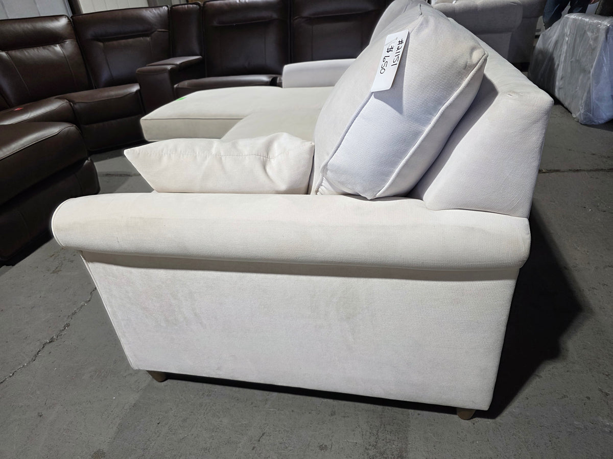 Lidia 82" Fabric 2-Pc. Reversible Chaise Sectional Sofa w/ Storage Ottoman-Gypsy Creme