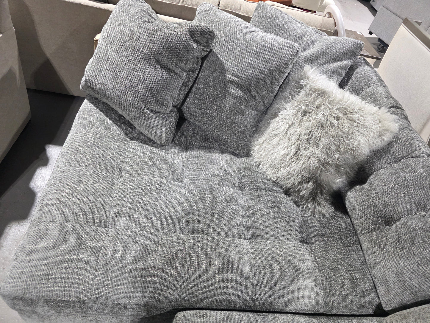 Pherie 131" 2-Pc. Fabric Sectional with Cuddler (Graphite)