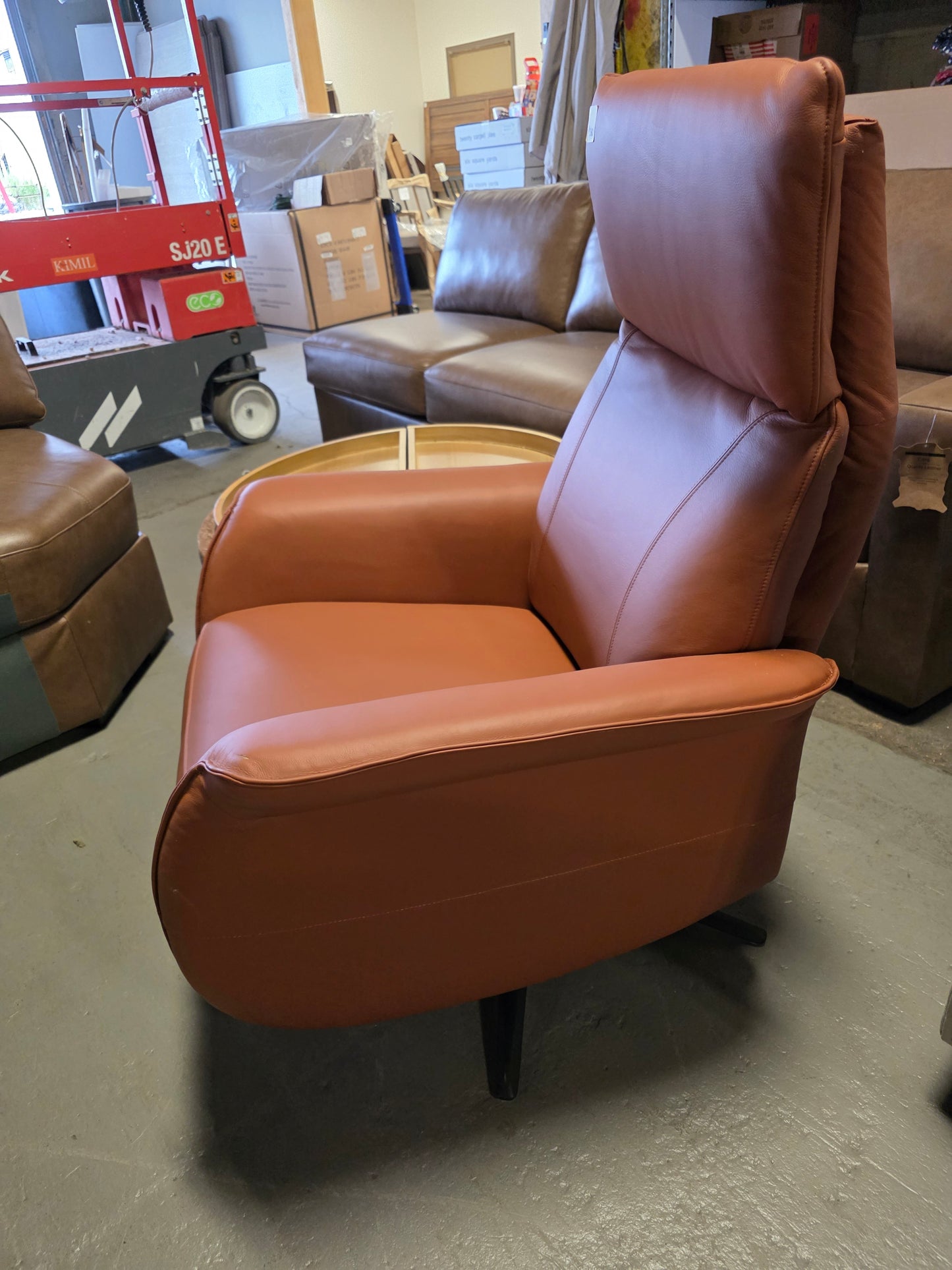 Lennix Leather TV Recliner with Massage (Warm Brown)