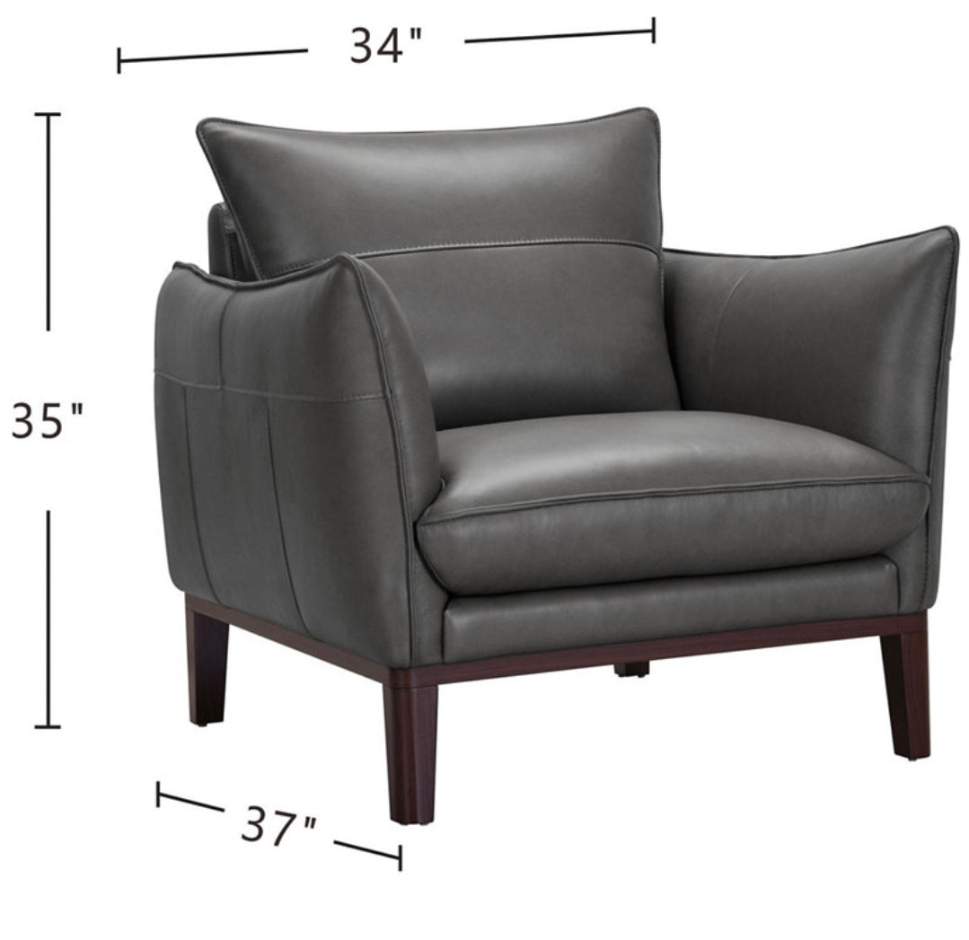 Kettner 34" Leather Chair (Charcoal)