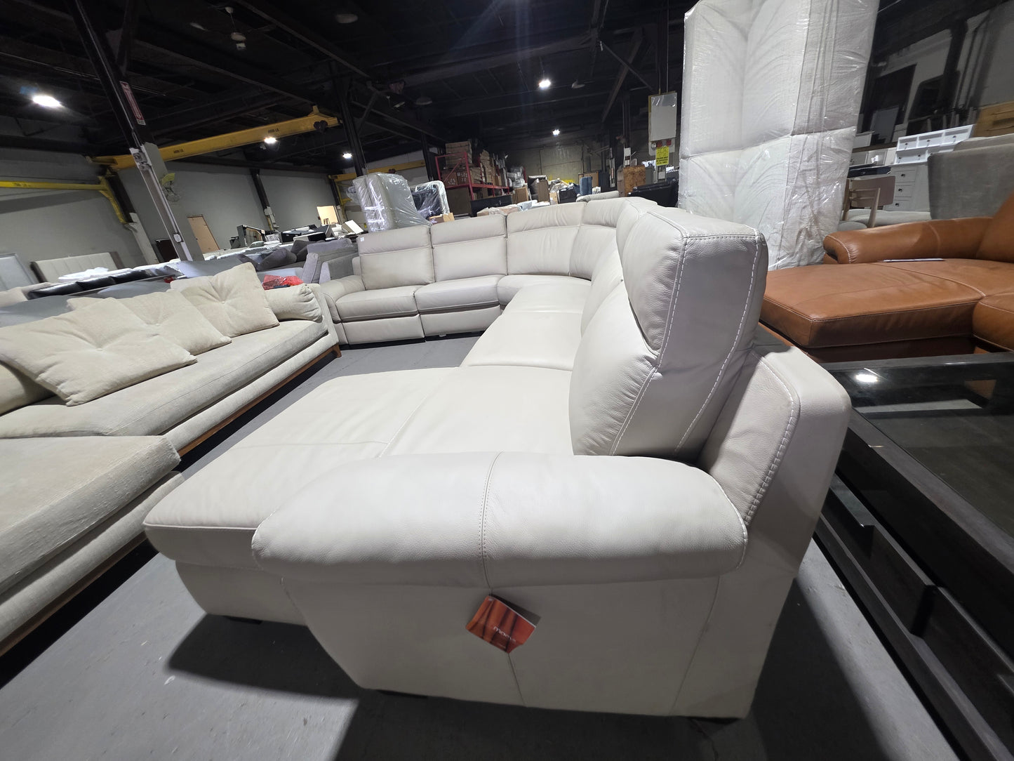 Julius II 6-Pc. Leather Chaise Sectional with 2 Power Recliners