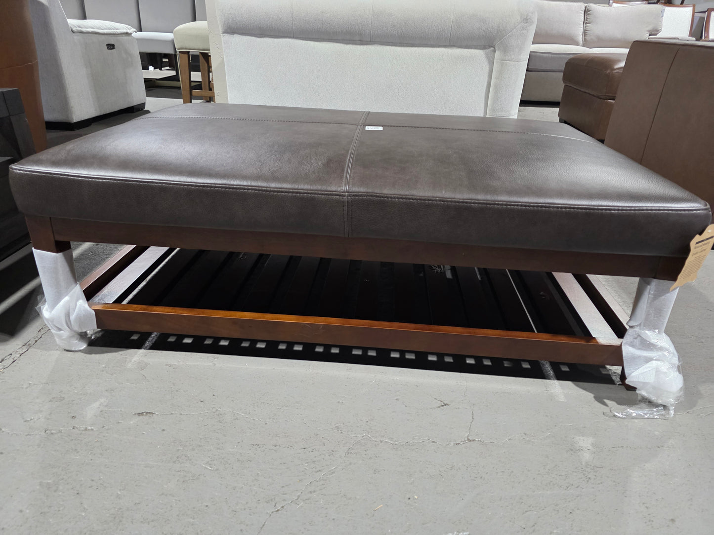 Jacey 17" Leather Rectangle Ottoman