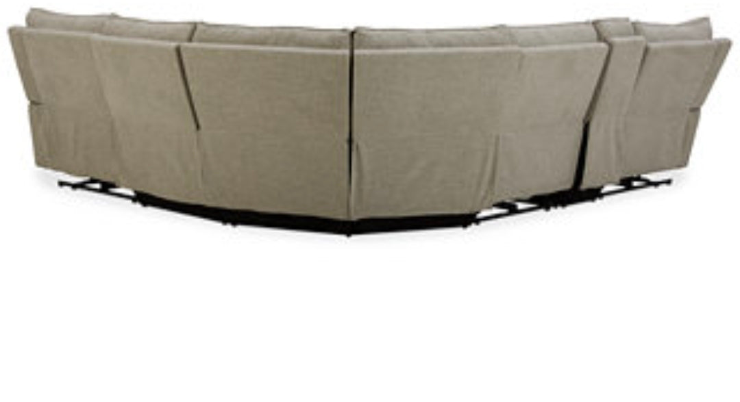 Olper 6-Pc. Fabric Zero Wall Sectional Sofa with Three Power Motion Pieces & Console