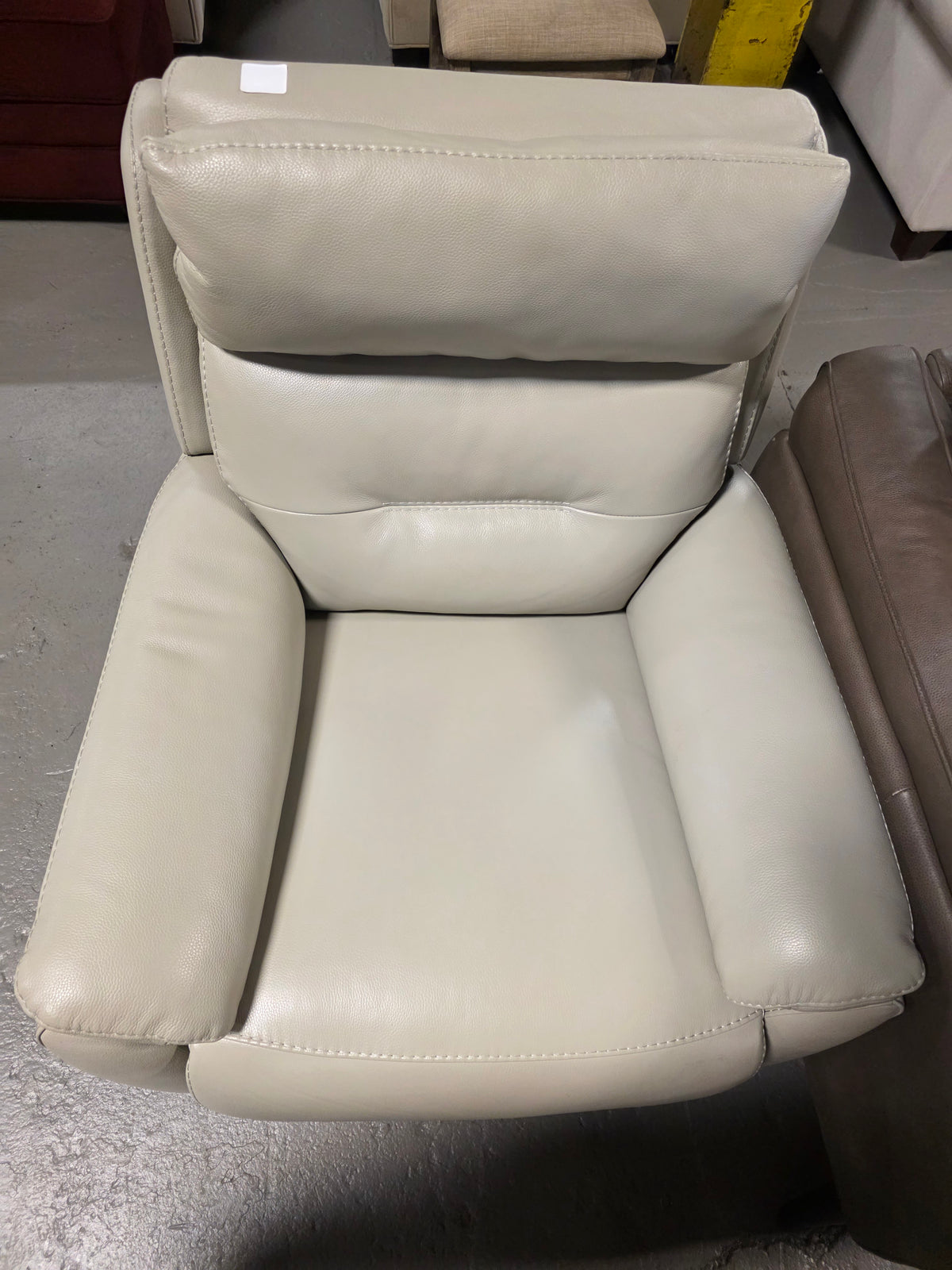 Ossorio Leather Power Swivel Glide Recliner (Silver Grey)