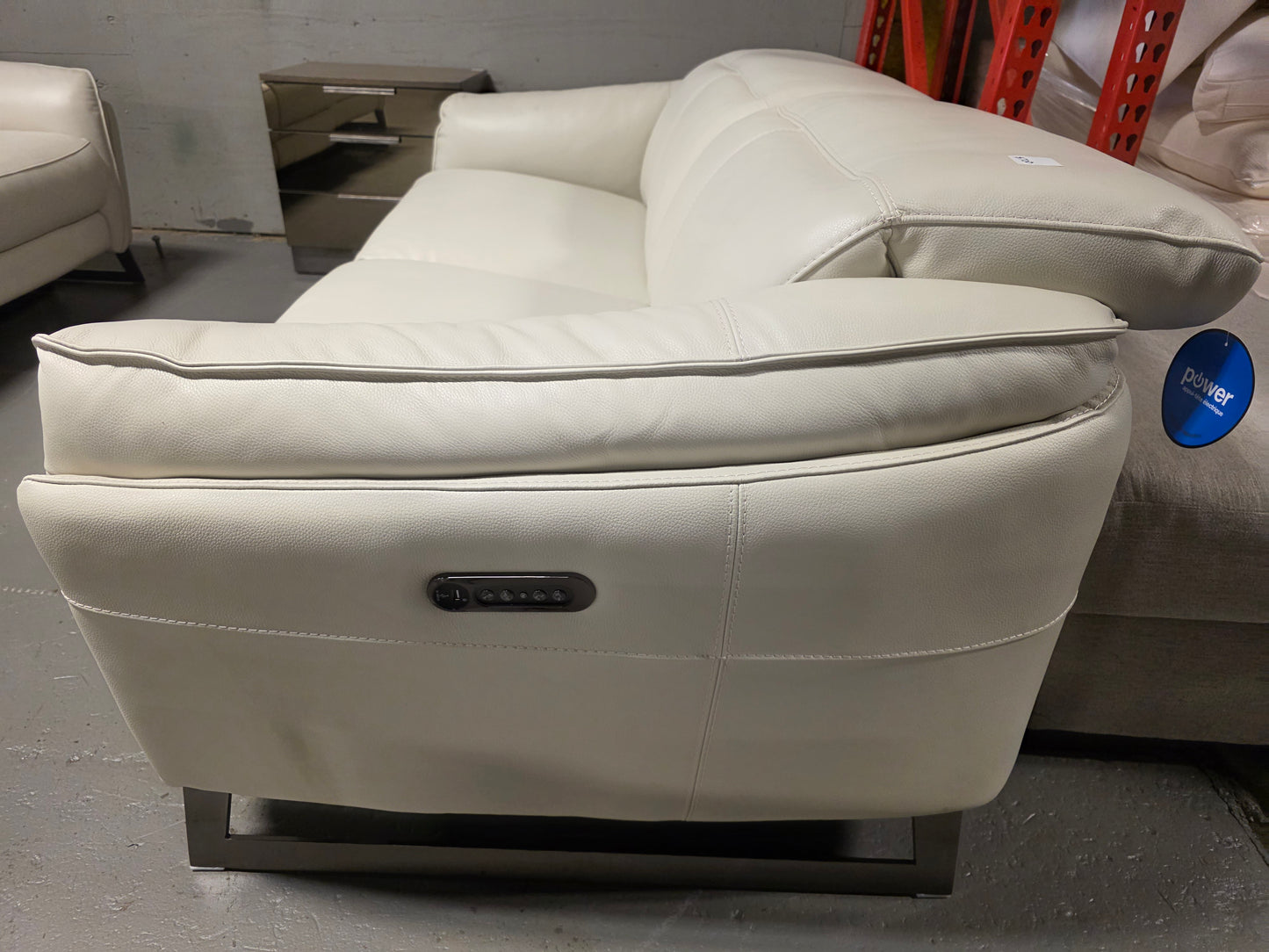 2-Piece Silvio Leather Reclining Loveseat (Frost)