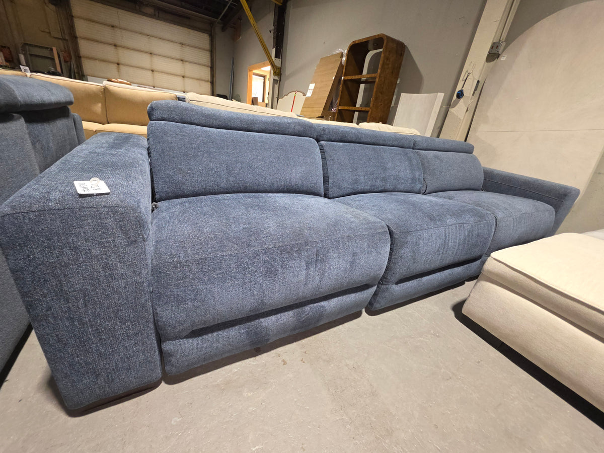 Nevio 3-Pc. Fabric Power Headrest Sectional with 3 Power Motion Chairs